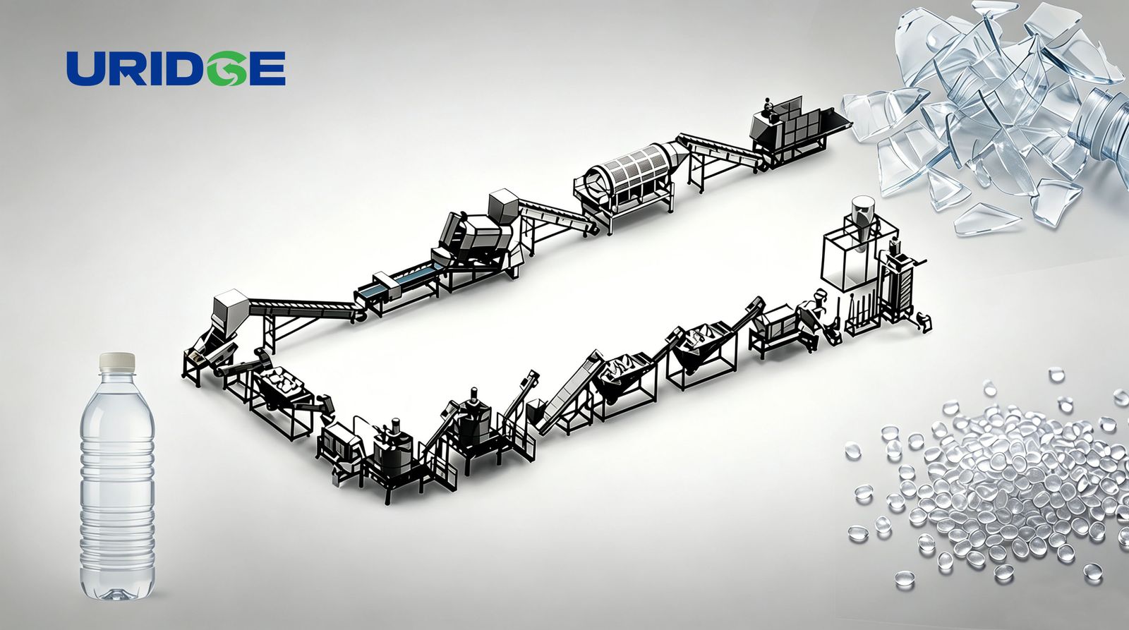 PET Bottle-to-Bottle Washing Line for Food-Grade Flakes